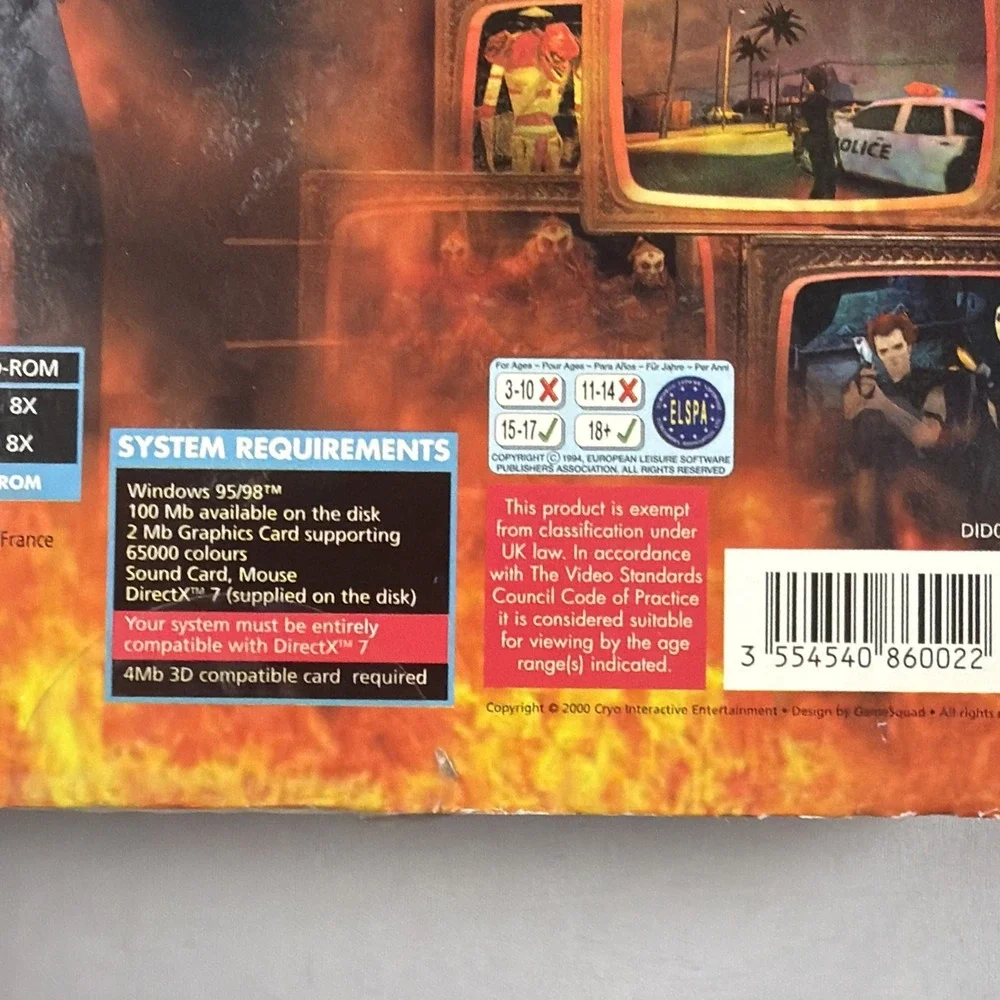 The Devil Inside PC Big Box Cryo 2000 Horror Action Adventure New Old Stock‎